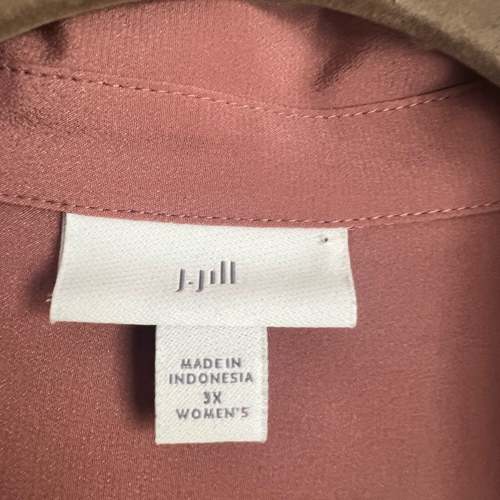 J. Jill Mauve Button-Up Blouse 100% Silk Size 3X - Picture 3 of 6